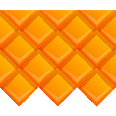 Abstract Orange Diamond Pattern With Translucent Layers And White Underside On A Clean White Background