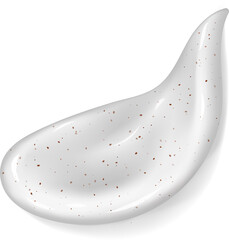 Cosmetic cream swatch, skincare product White cosmetic cream texture. Lotion smear isolated on white background. Beauty face skincare product swatch. BB cream smudge stroke cosmetic skin care