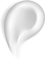 Cosmetic cream swatch, skincare product White cosmetic cream texture. Lotion smear isolated on white background. Beauty face skincare product swatch. BB cream smudge stroke cosmetic skin care