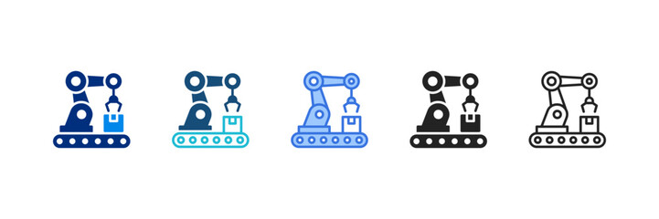 Manufacturing Icon Set Multiple Style Vector Illustration 