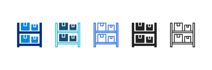 Inventory Icon Set Multiple Style Vector Illustration 