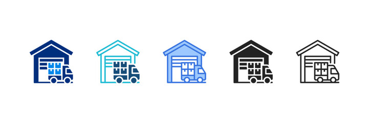 Logistics Icon Set Multiple Style Vector Illustration 