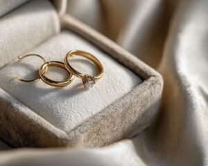 Golden Promise &ndash; Elegant Wedding Rings on Velvet Box