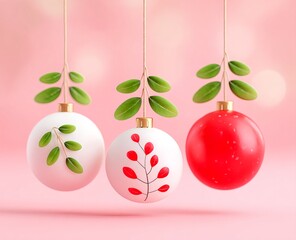 Minimalist winter forest composition with playful pastel trees and clean snowy background design