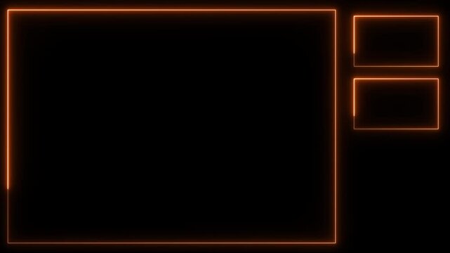 Live streaming Frame - animated orange neon overlay frame for live streaming and gaming templates - Powered by Adobe