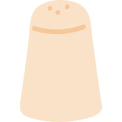 Beige Salt Shaker With A Light Brown Lid And Small Holes On Top For Dispensing Seasoning In A Simple Isolated Style