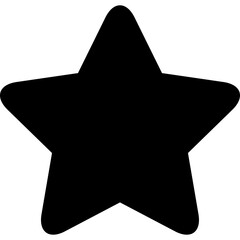 Black Five Pointed Star Icon Shape Isolated on Transparent Background Simple Graphic Element for Design Projects and Digital Applications