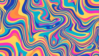 Obraz premium Psychedelic trippy y2k retro background vector design. Groovy abstract hippie pattern. Cool geometric wave texture.