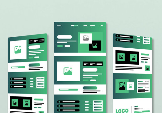 Modern Website Wireframe Landing Page Template for UI UX Design