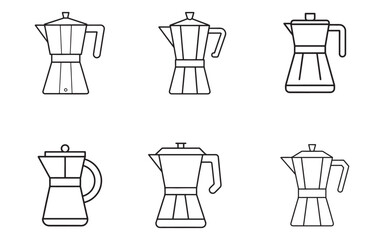 coffee maker icon silhouette vector illustration design set 