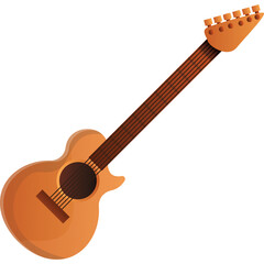 Naklejka premium Acoustic Guitar with Six Strings and Wooden Body on a Transparent Background