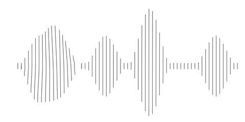 Podcast sound waves collection. Voice message for social media app. Equalizer template, voice microphone signals, sound wave. Music, podcast, broadcast, UI, audio branding design