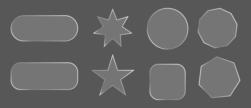 Collection of geometric shapes in gray tones arranged in a grid pattern