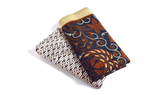 The beautiful of art Indonesian Batik Pattern. Isolated on white background with copy space. 