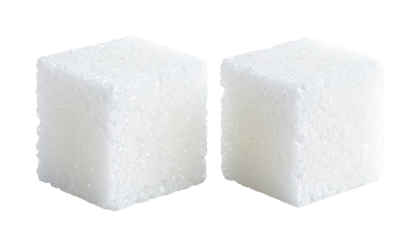  Pair of sugar cube presentations in assorted layouts isolated on transparent background