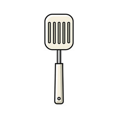 slotted spatula kitchen utensil on transparent background