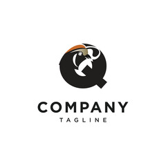 Letter Q California Quail Logo Icon Vector