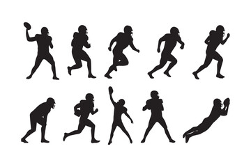 silhouette of football player pose