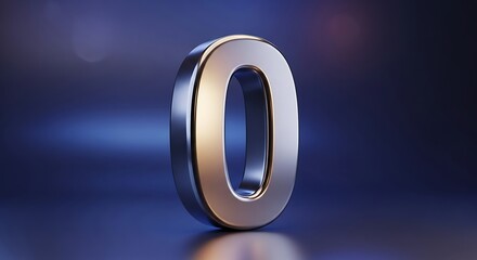 Metallic Zero - A Bold and Modern Numerical Symbol.