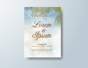 Wedding invitation with abstract splash watercolor