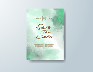 Wedding invitation with abstract splash watercolor