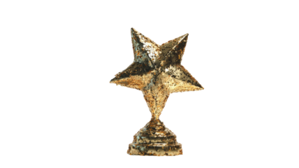 gold star trophy isolated on white background