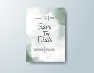 Wedding invitation with abstract splash watercolor