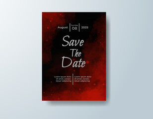 Wedding invitation with abstract splash watercolor