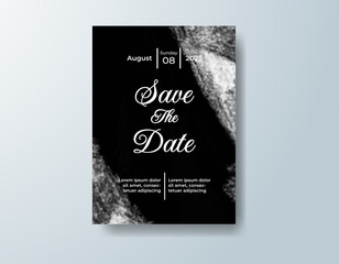 Wedding invitation with abstract splash watercolor