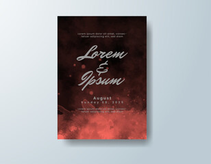 Wedding invitation with abstract splash watercolor