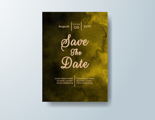 Wedding invitation with abstract splash watercolor