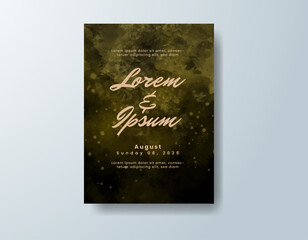 Wedding invitation with abstract splash watercolor