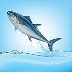 Fish jump out of the water