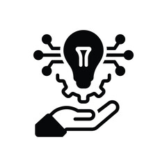 Black solid icon for technology adoption