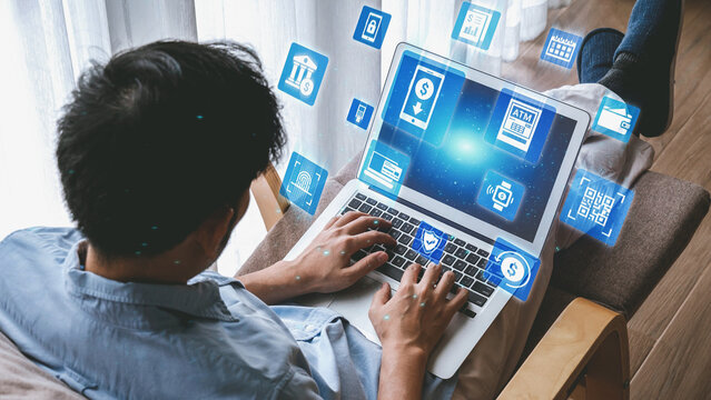 Online banking and digital banking innovation combining finance and technology, optimizing online banking systems, mobile banking services, and fintech for seamless experience. Spire