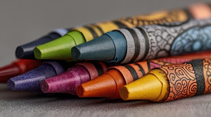 Close-up of colorful crayons