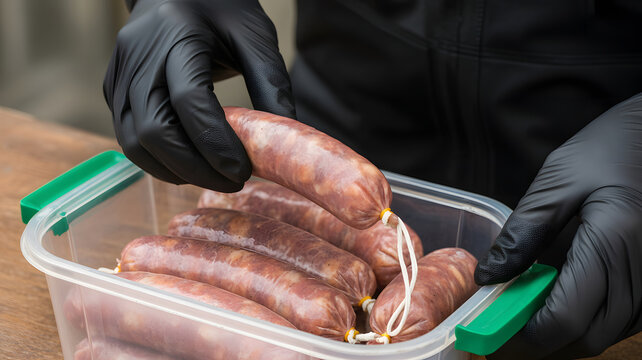 Expertly crafted artisanal sausages ready for grilling, perfect for summer barbecues and gourmet food publications, showcasing delicious homemade flavors