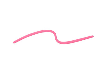 Pink wavy line creating an abstract curvy brush stroke, ideal for underlining, artistic elements, or design assets. Transparent background