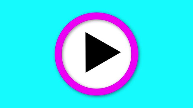 Video play button icon animated on a cyan background.