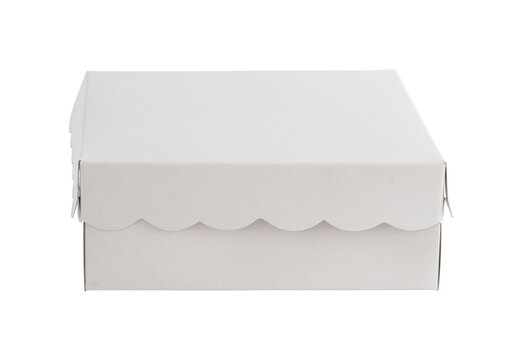 white cake box mockup isolated