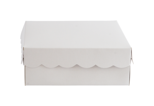 white cake box mockup isolated