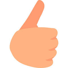 Hand Showing Thumbs Up Gesture Sign of Approval and Success With Peach Skin Tone and Minimalist Style Against a White Background