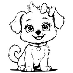 Smiling Puppy With Bow Collar
