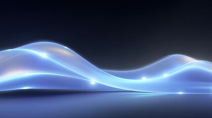 Abstract Light Waves with Soft Curves and Gentle Glow on Dark Background