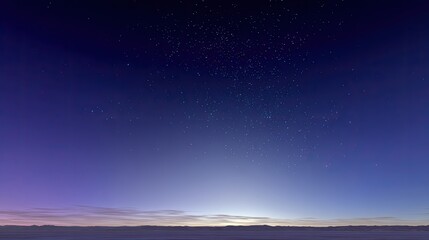 Fototapeta premium Expansive Night Sky with Stars over a Serene Landscape at Twilight with Soft Gradient Colors and Distant Horizon