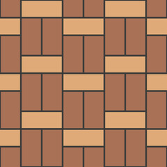 Seamless Pattern Of Rectangular Bricks Arranged In A Herringbone Pattern With Light Brown And Dark Brown Colors With Dark Gray Grout Lines Geometric Texture Background
