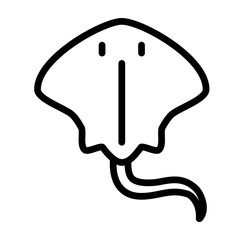 Stingray Vector Line Icon Design