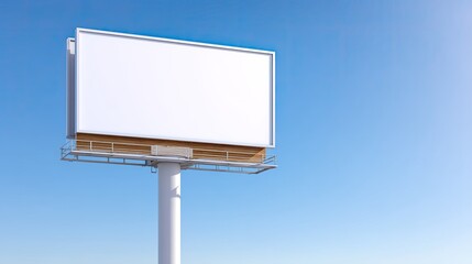 Obraz premium Empty billboard against clear blue sky with modern design and space for advertising message or creative marketing ideas