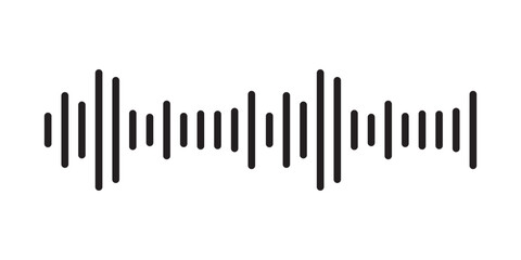 sound wave audio waveform sketch vector illustration