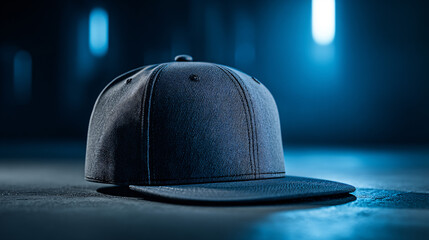 Dark Blue Cap Mockup Front View
